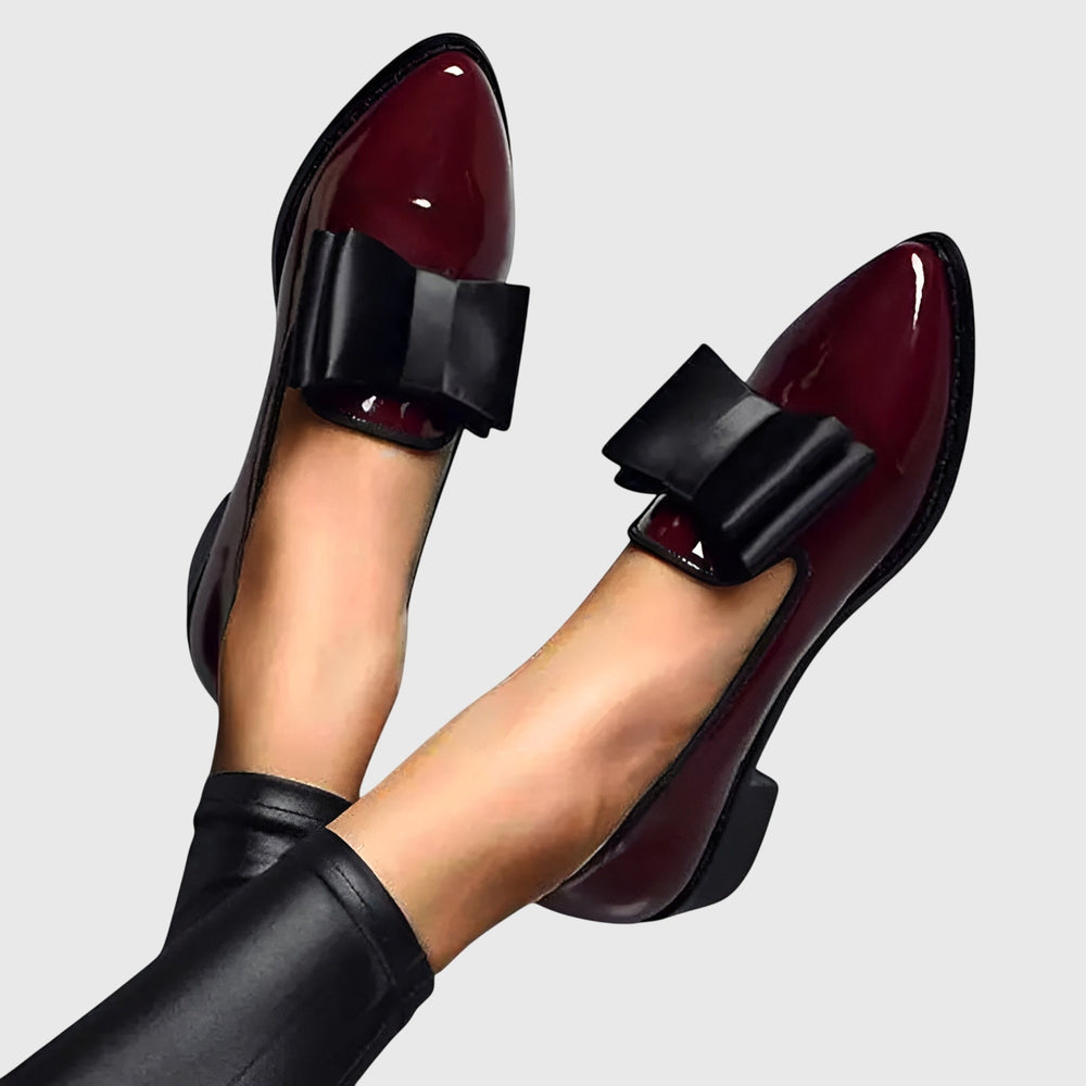 Anya · Pointed Patent Bow Flats