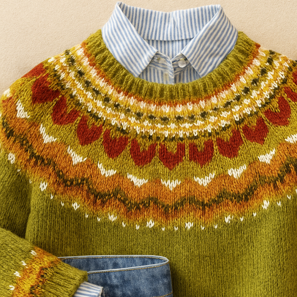 Astrid · Olive Fair Isle Jumper