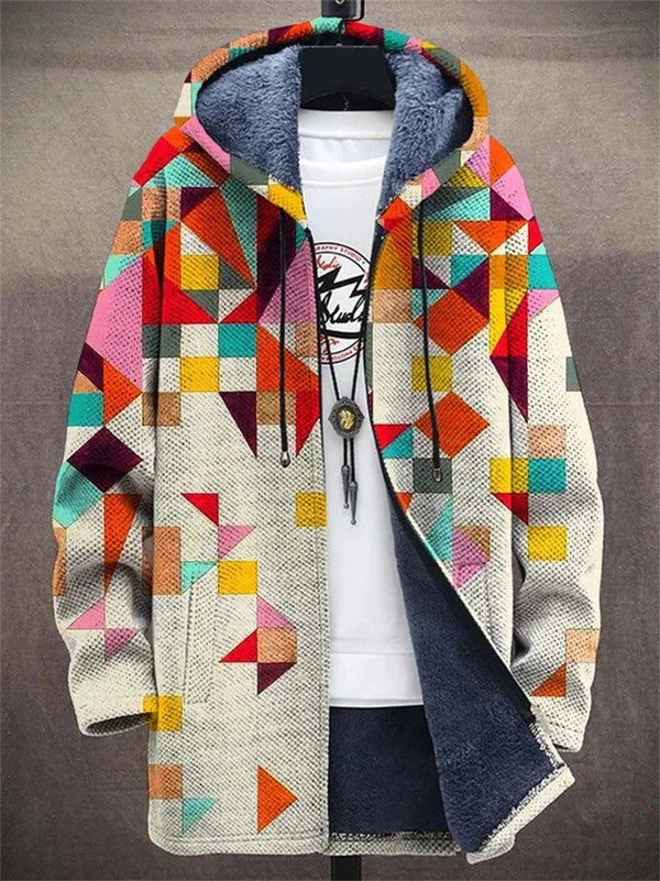 Cassandra · Cream Patchwork Fleece-Lined Coat