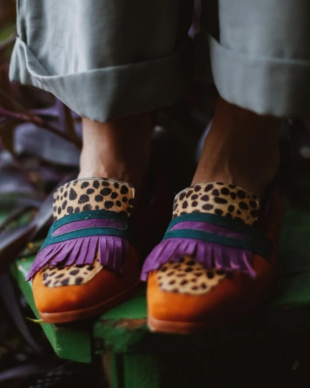 Carla · Leopard Fringe Loafers