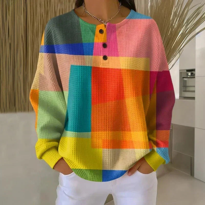 Crestine · Colour-Block Waffle Jumper