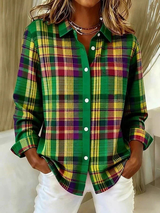 Dulcie · Plaid Button Blouse