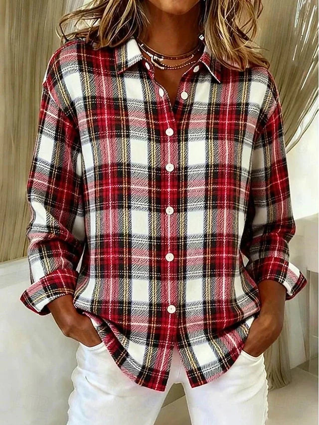 Dulcie · Plaid Button Blouse