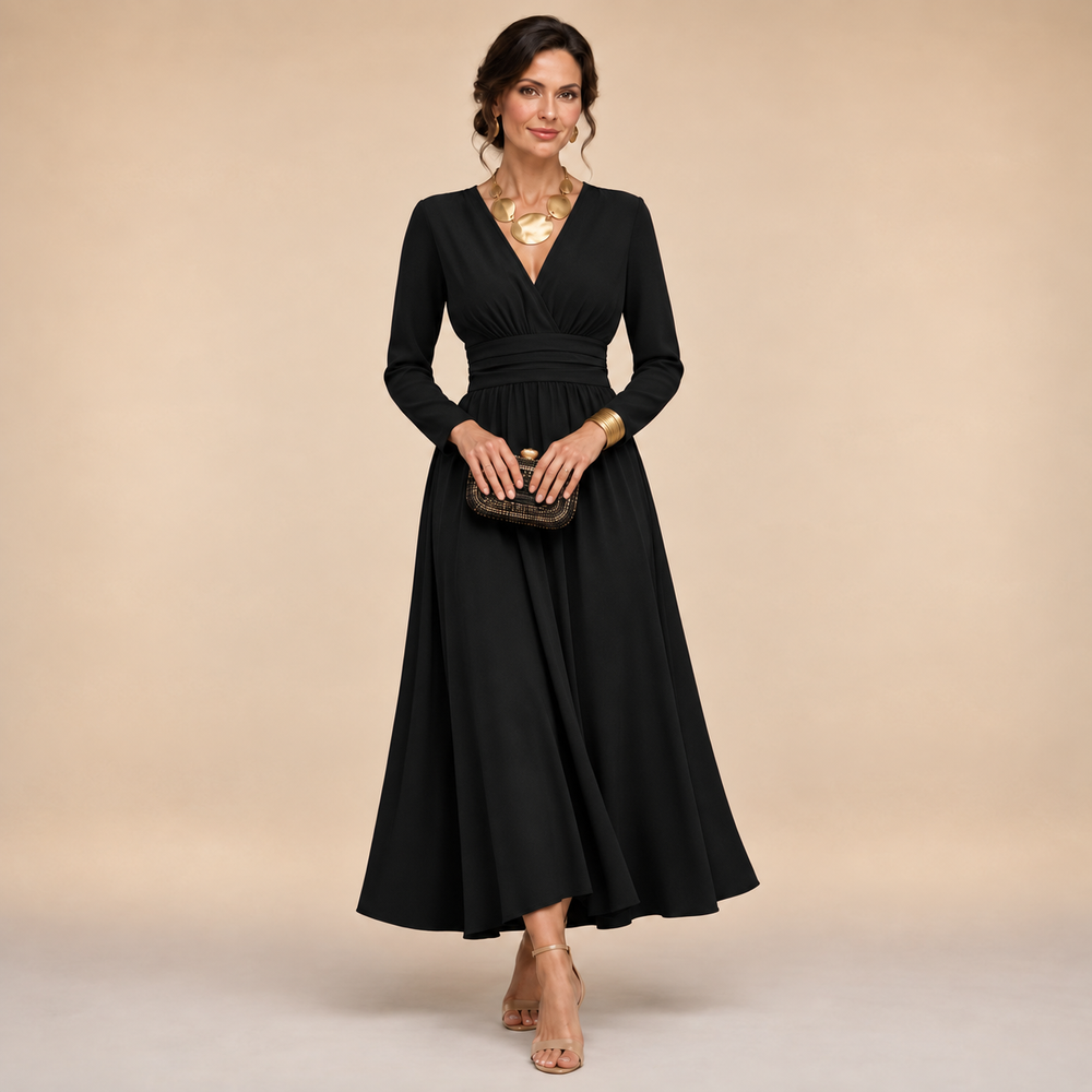 Eulalie · Long Sleeve Wrap Maxi Dress
