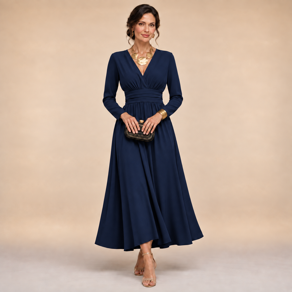 Eulalie · Long Sleeve Wrap Maxi Dress