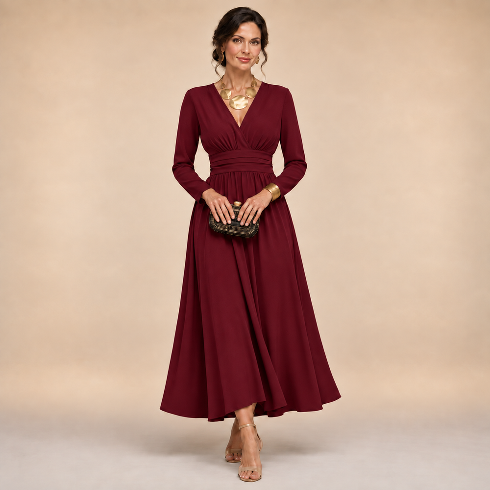 Eulalie · Long Sleeve Wrap Maxi Dress