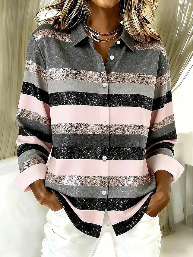 Evancline · Colour-Block Stripe Blouse