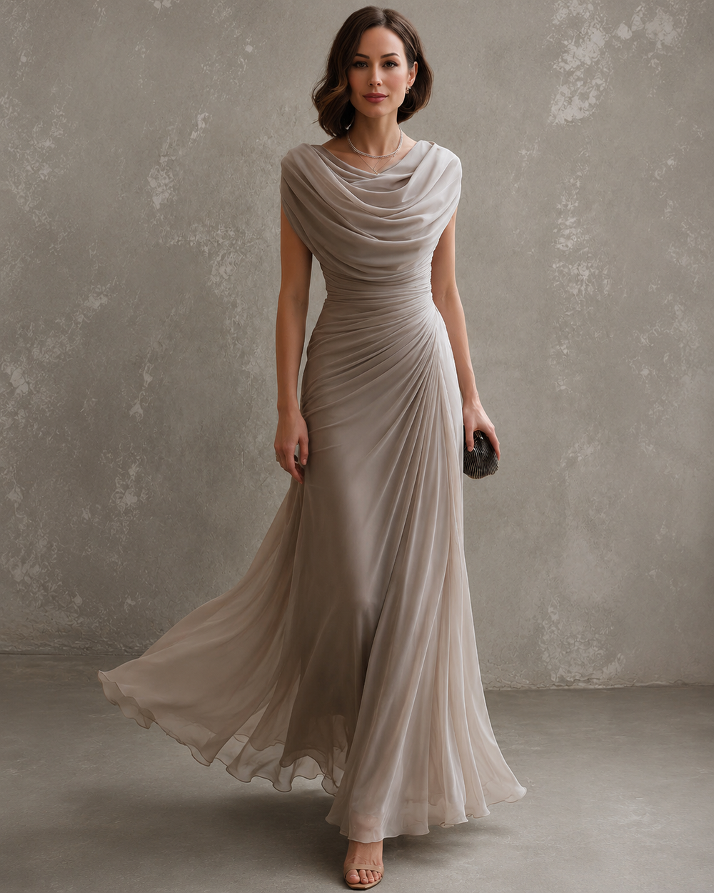 Gwendolyn · Draped Cowl Neck Maxi Dress