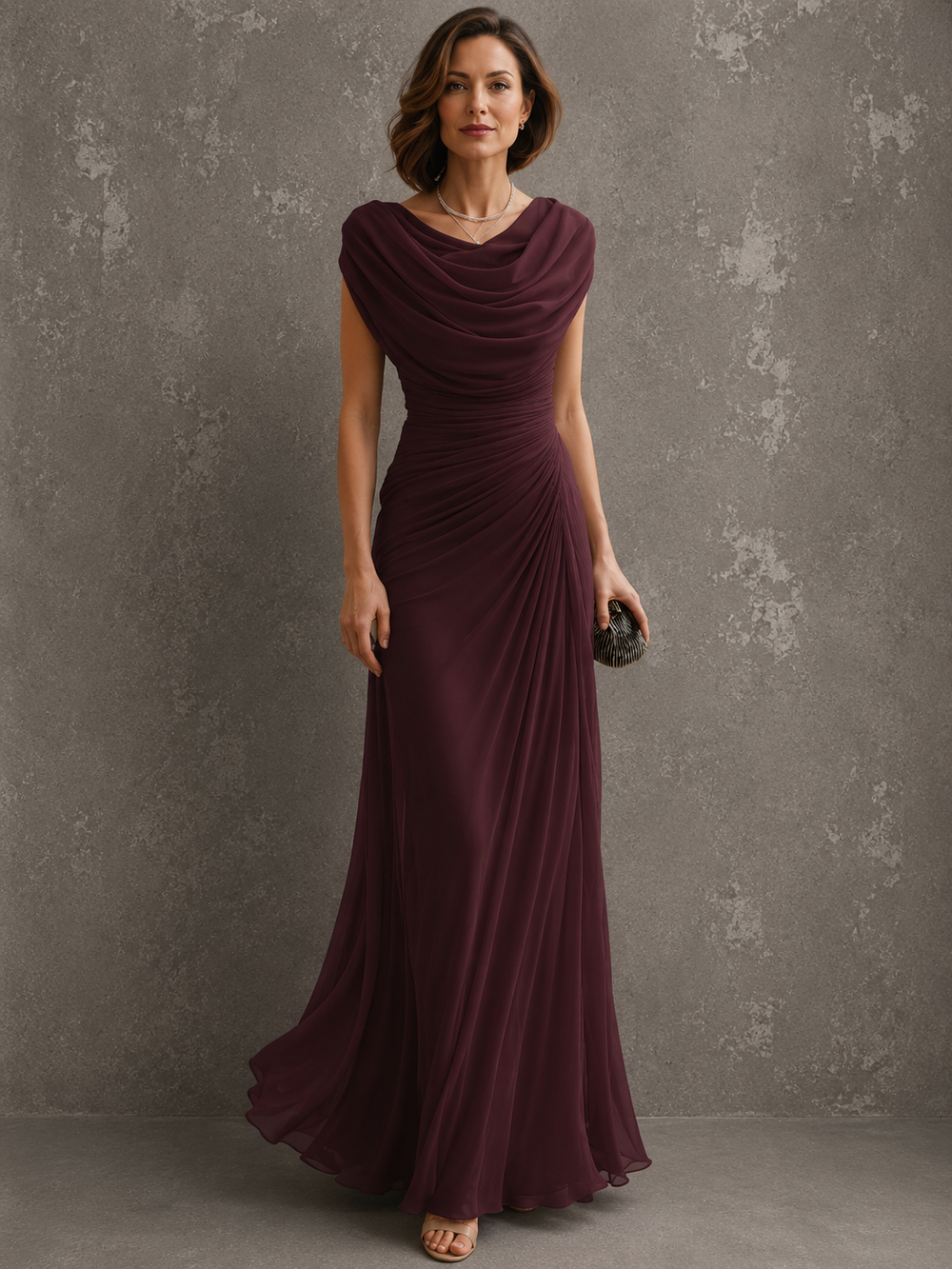 Gwendolyn · Draped Cowl Neck Maxi Dress