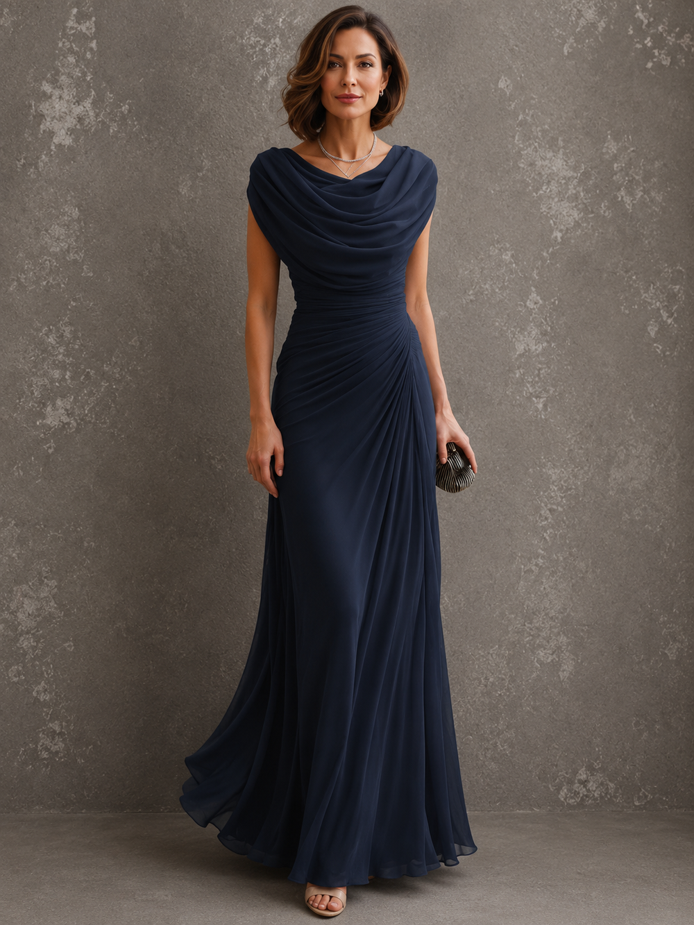 Gwendolyn · Draped Cowl Neck Maxi Dress