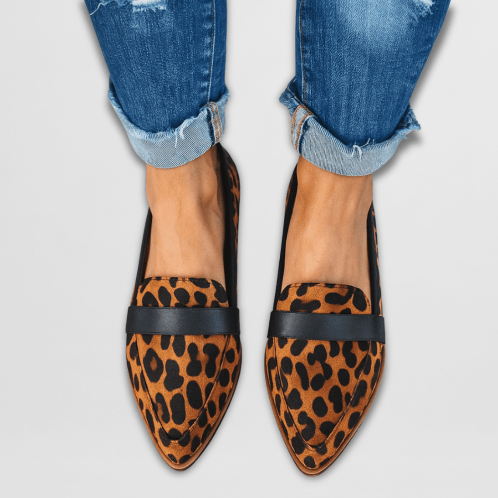 Helen · Pointed Suede-Finish Loafers