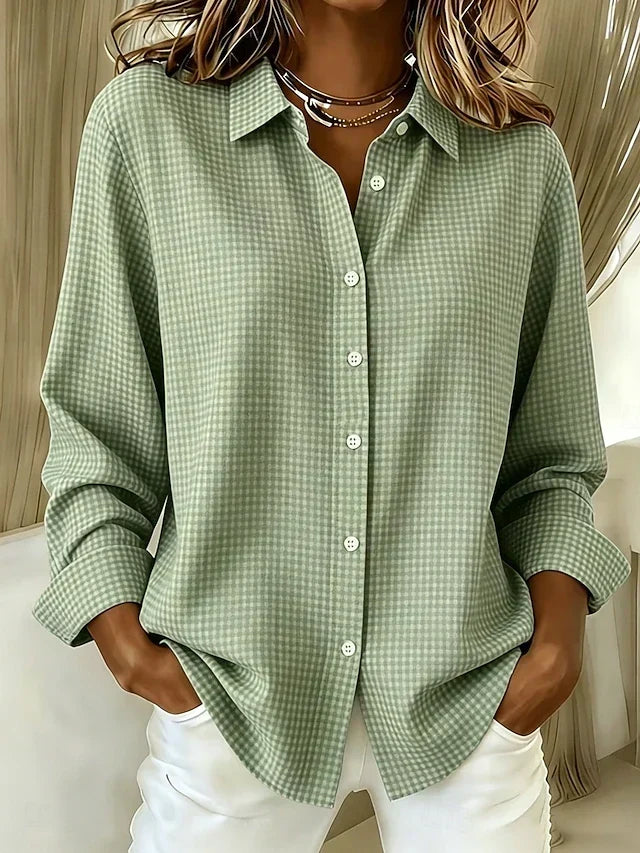 Hillrose · Gingham Button Blouse
