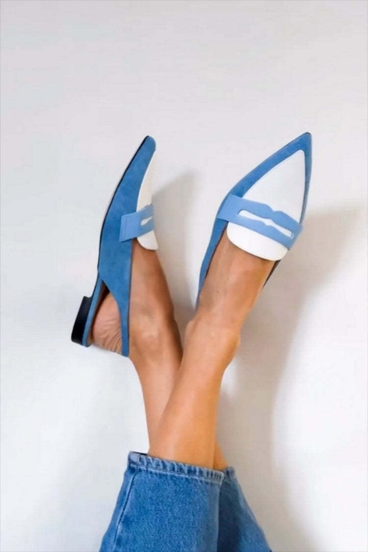 Paloma · Blue Slingback Loafers