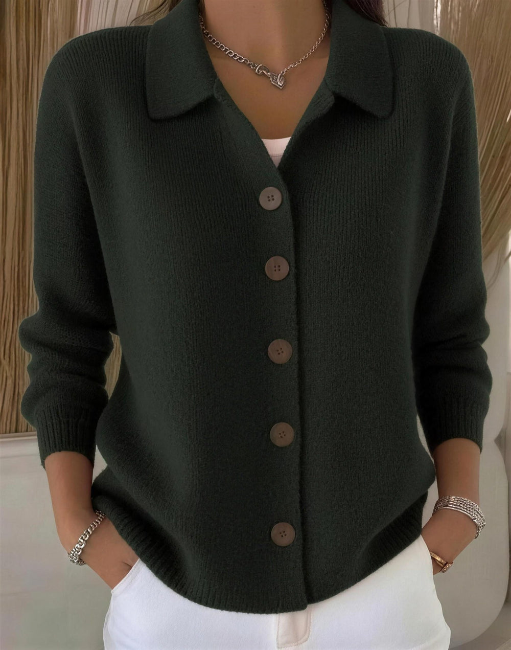 Odette · Collared Button Cardigan