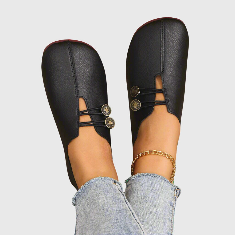 Juno · Soft Button Detail Slip-Ons