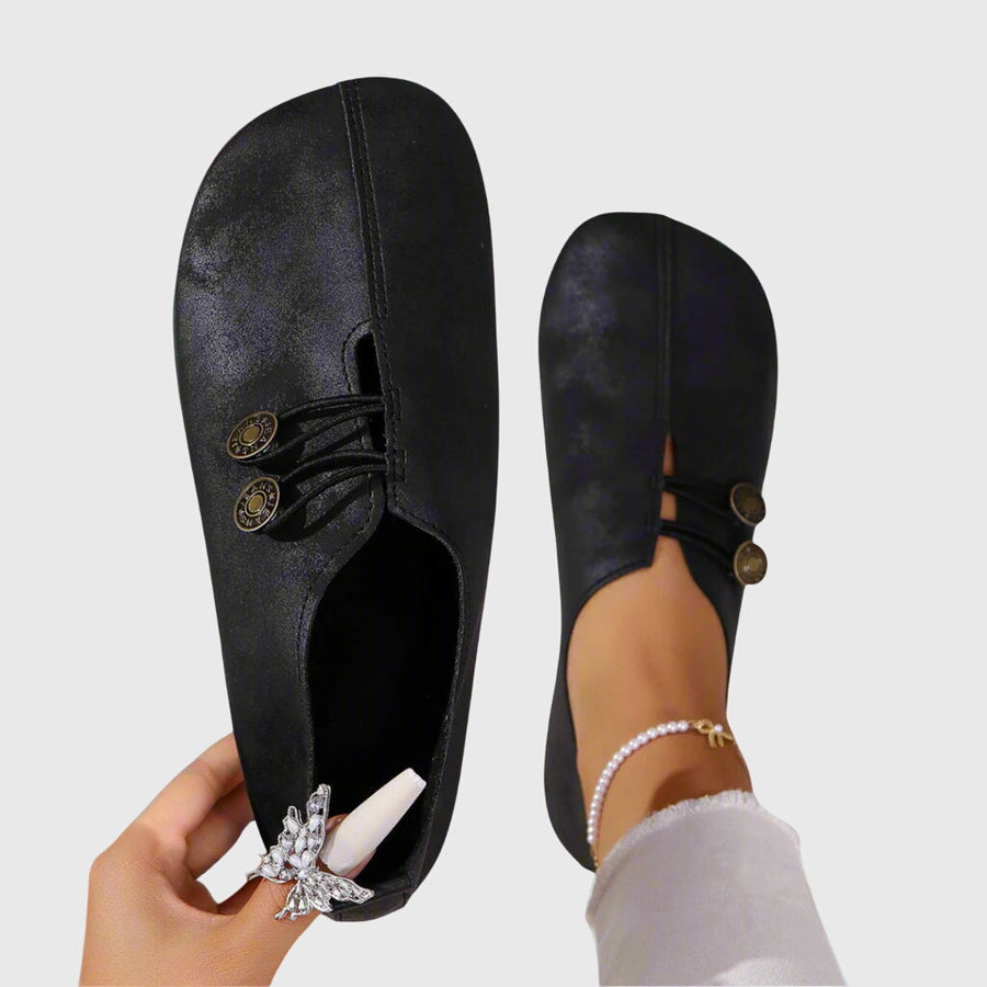 Juno · Soft Button Detail Slip-Ons