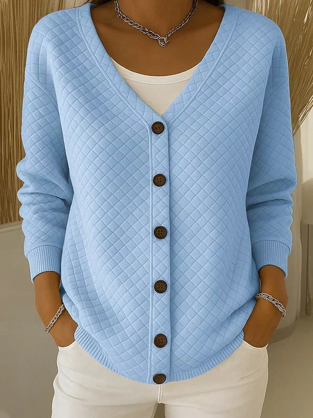 Laverne · Quilted V-Neck Cardigan