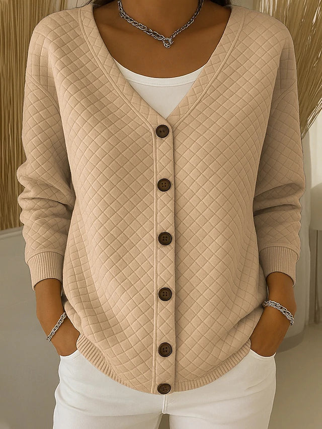 Laverne · Quilted V-Neck Cardigan