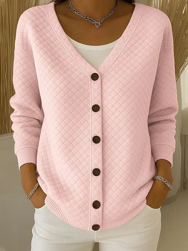 Laverne · Quilted V-Neck Cardigan