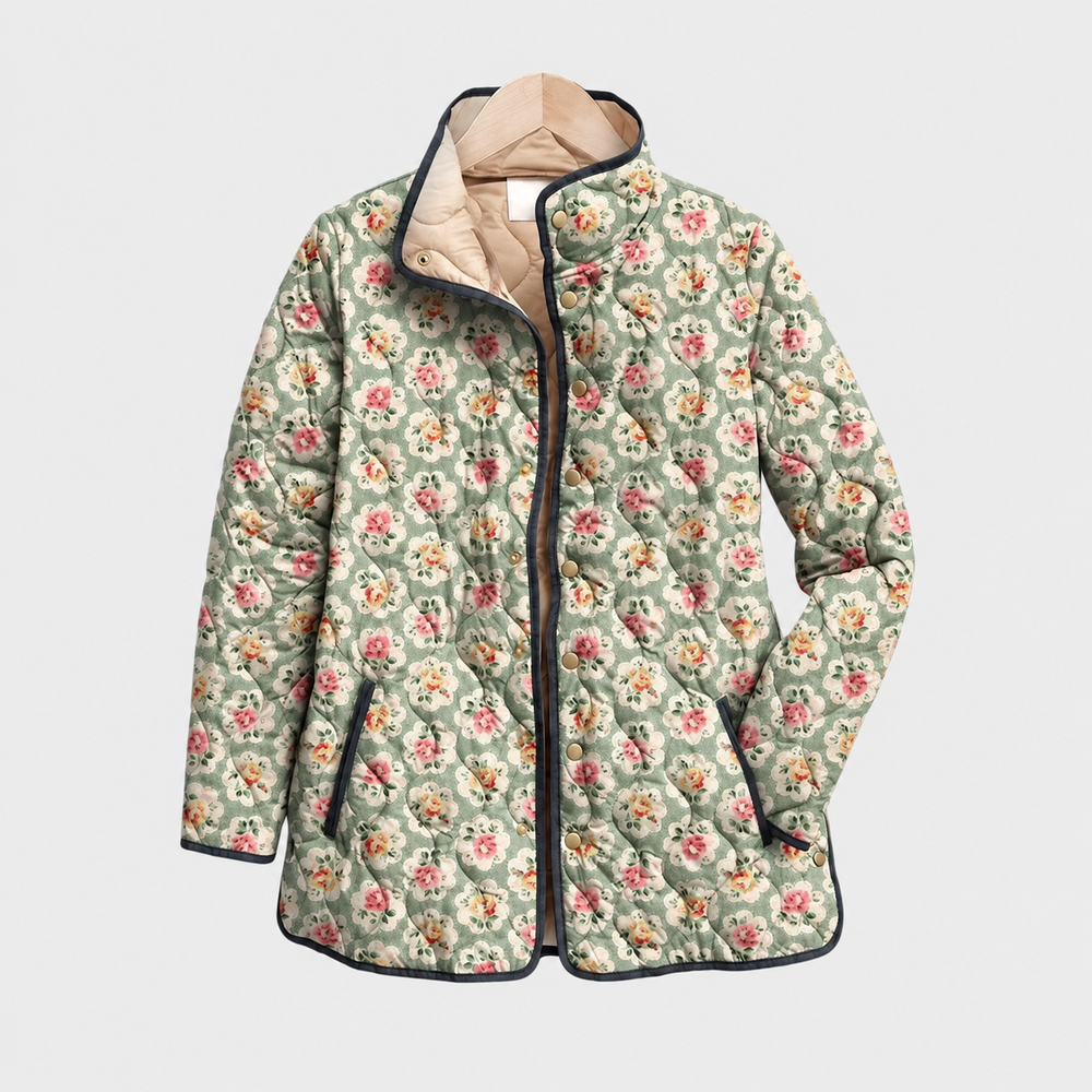 Lydia · Ditsy Rose Quilted Jacket