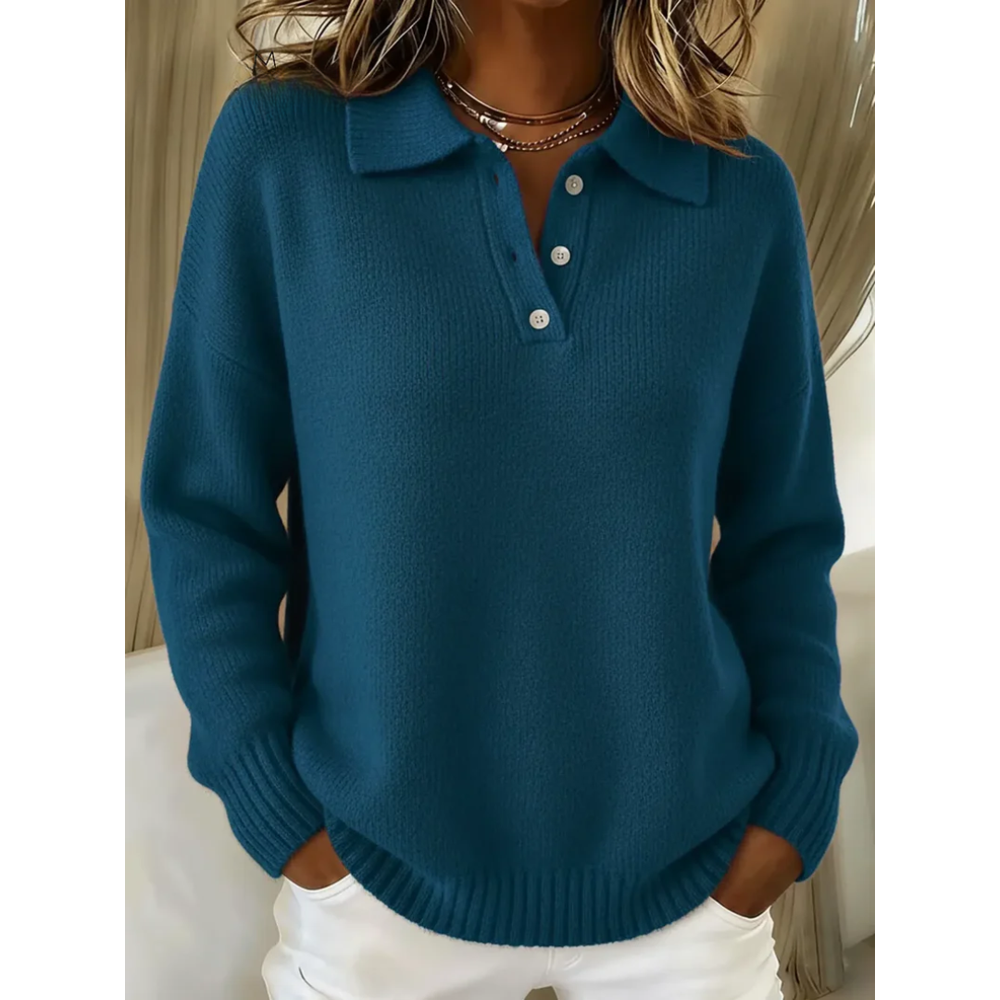 Maren · Soft Knit Polo Jumper