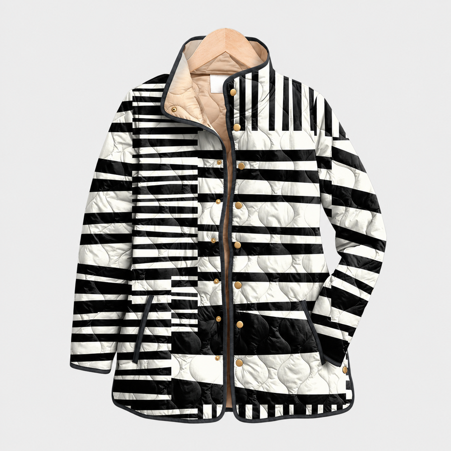 Maxine · Mono Stripe Quilted Jacket