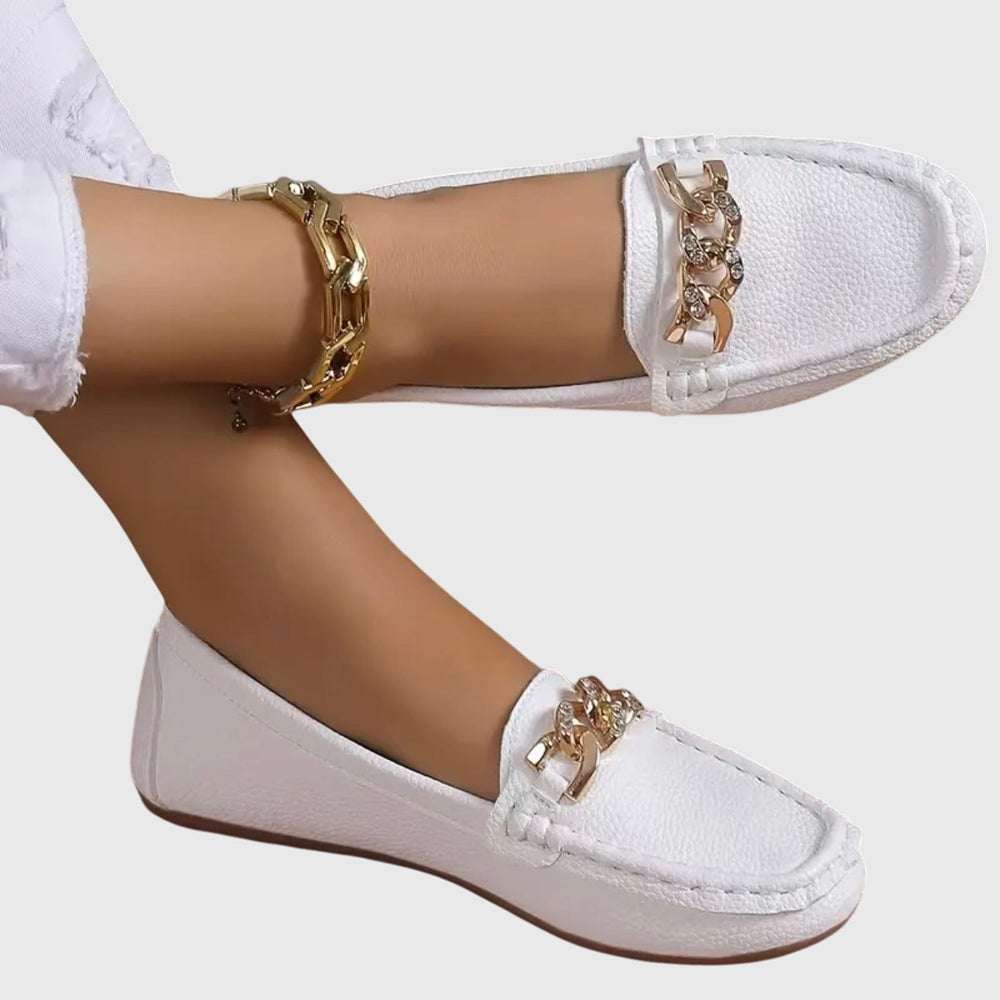 Melissa · Gold Chain Moccasins