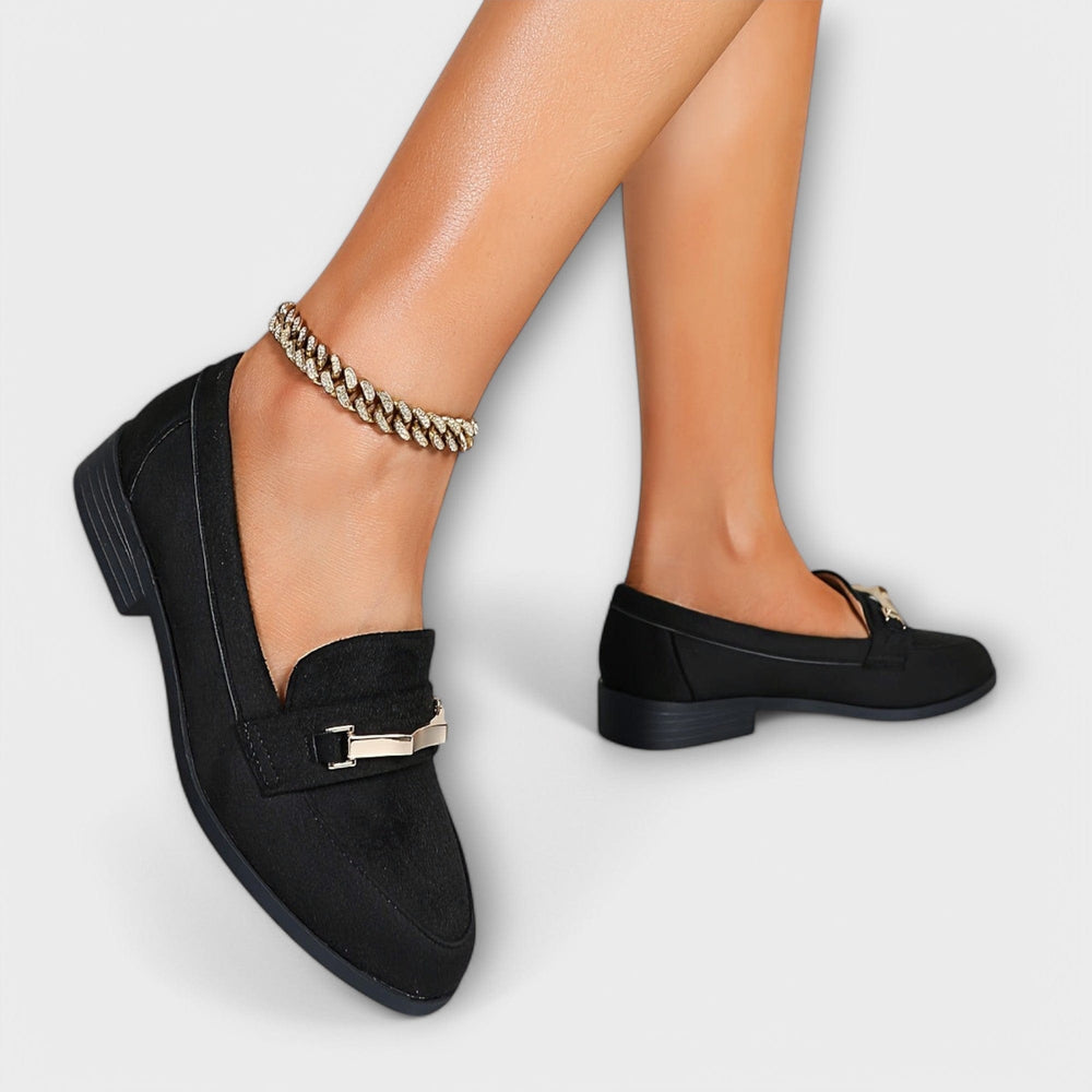Noémie · Suede-Finish Bar Loafers
