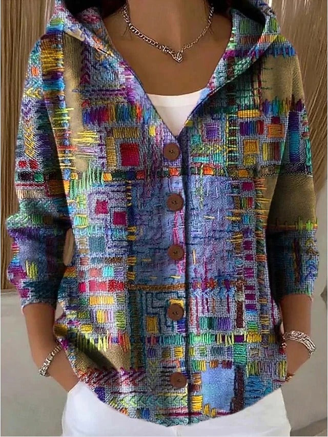 Patchouli · Printed Hooded Cardigan