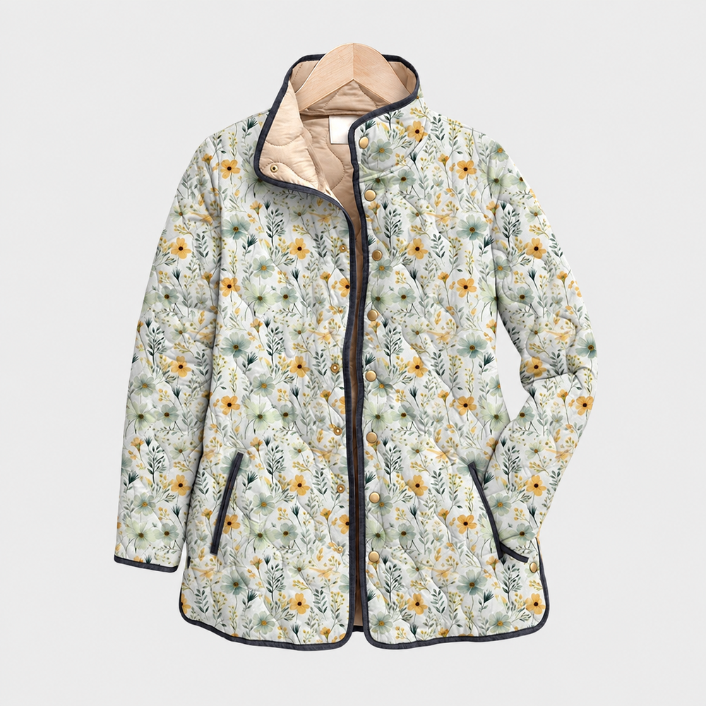 Pearl · Cream Meadow Quilted Jacket