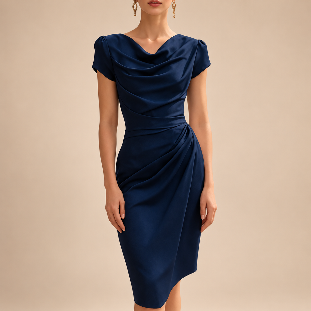 Severine · Cowl Neck Draped Midi Dress
