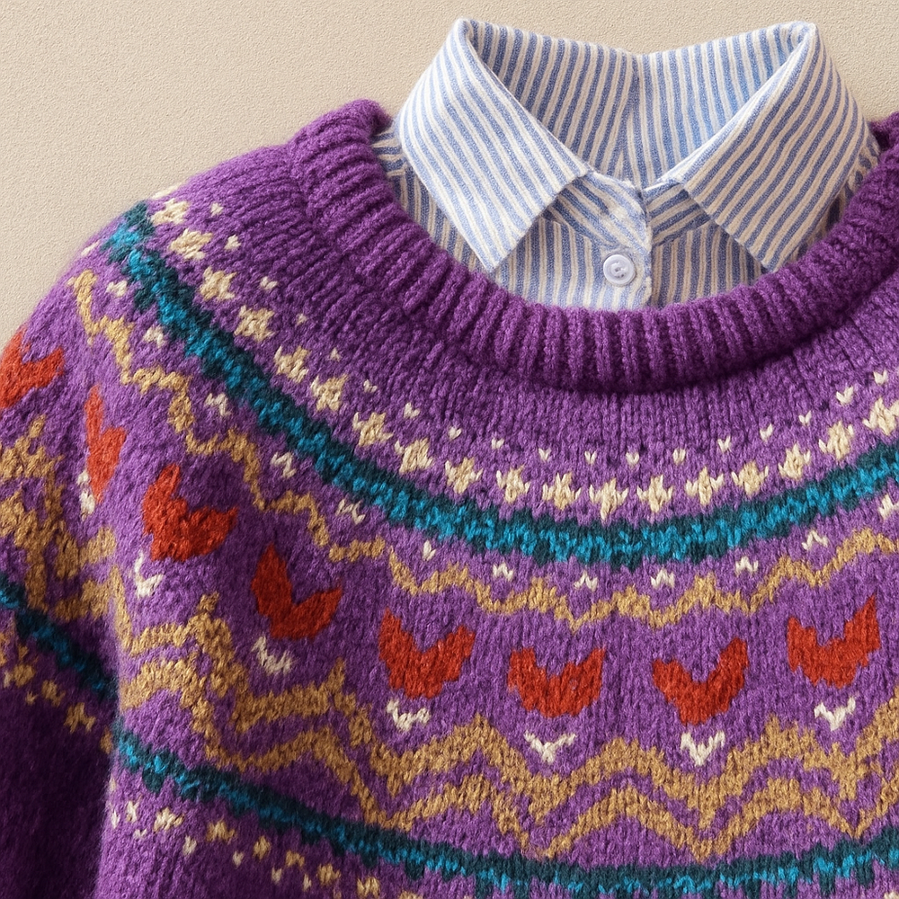 Sigrun · Purple Fair Isle Jumper