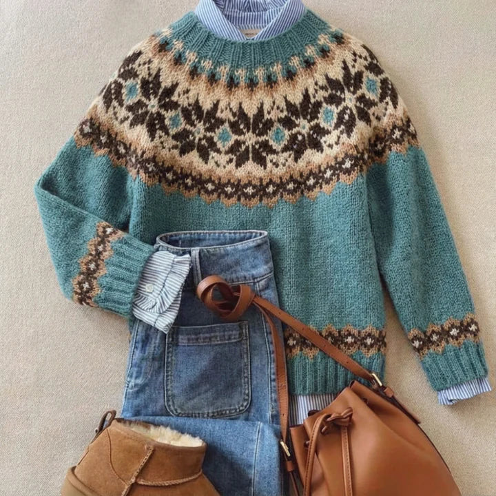 Solveig · Sea Blue Snowflake Jumper