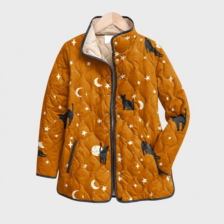 Sybil · Moon and Cat Quilted Jacket