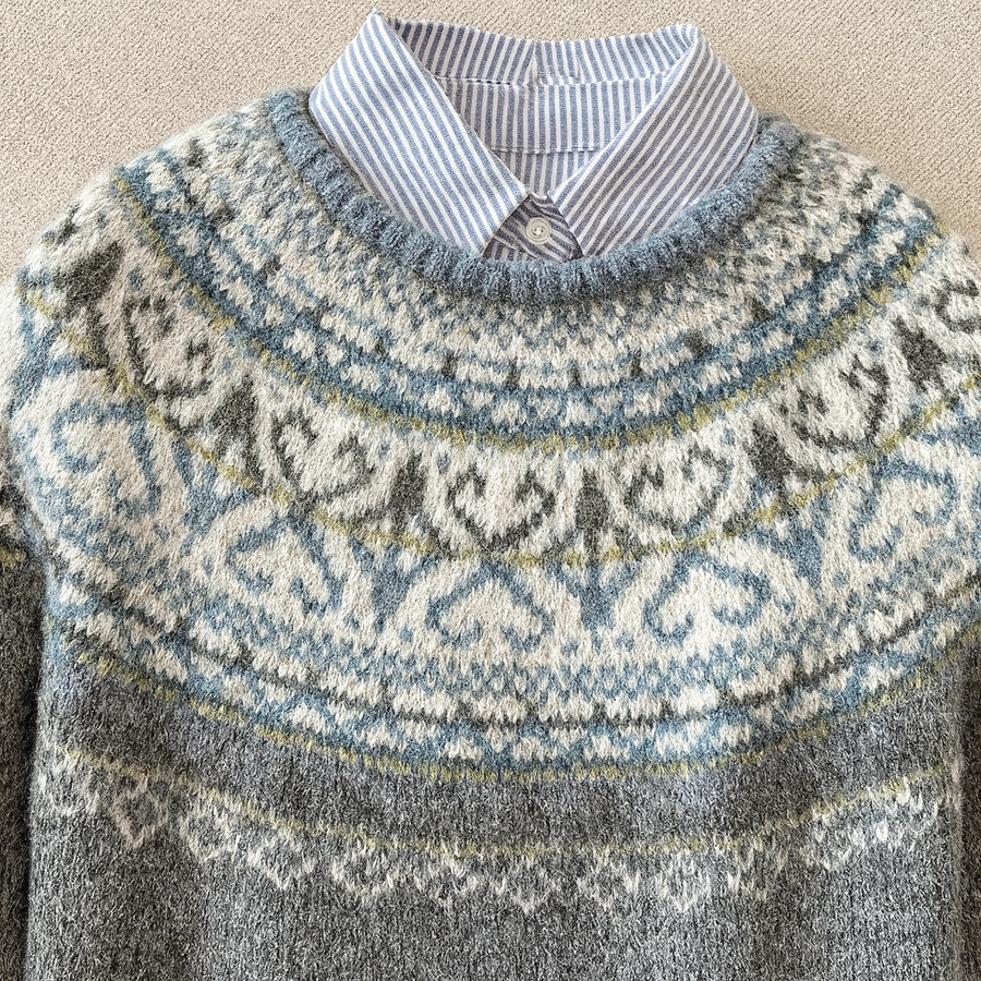 Tove · Pale Grey Nordic Jumper