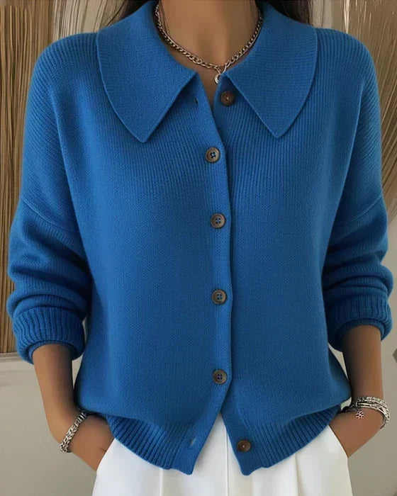 Vespera · Collared Cropped Cardigan