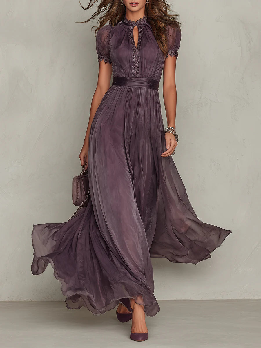 Violetta · Keyhole Chiffon Maxi Dress